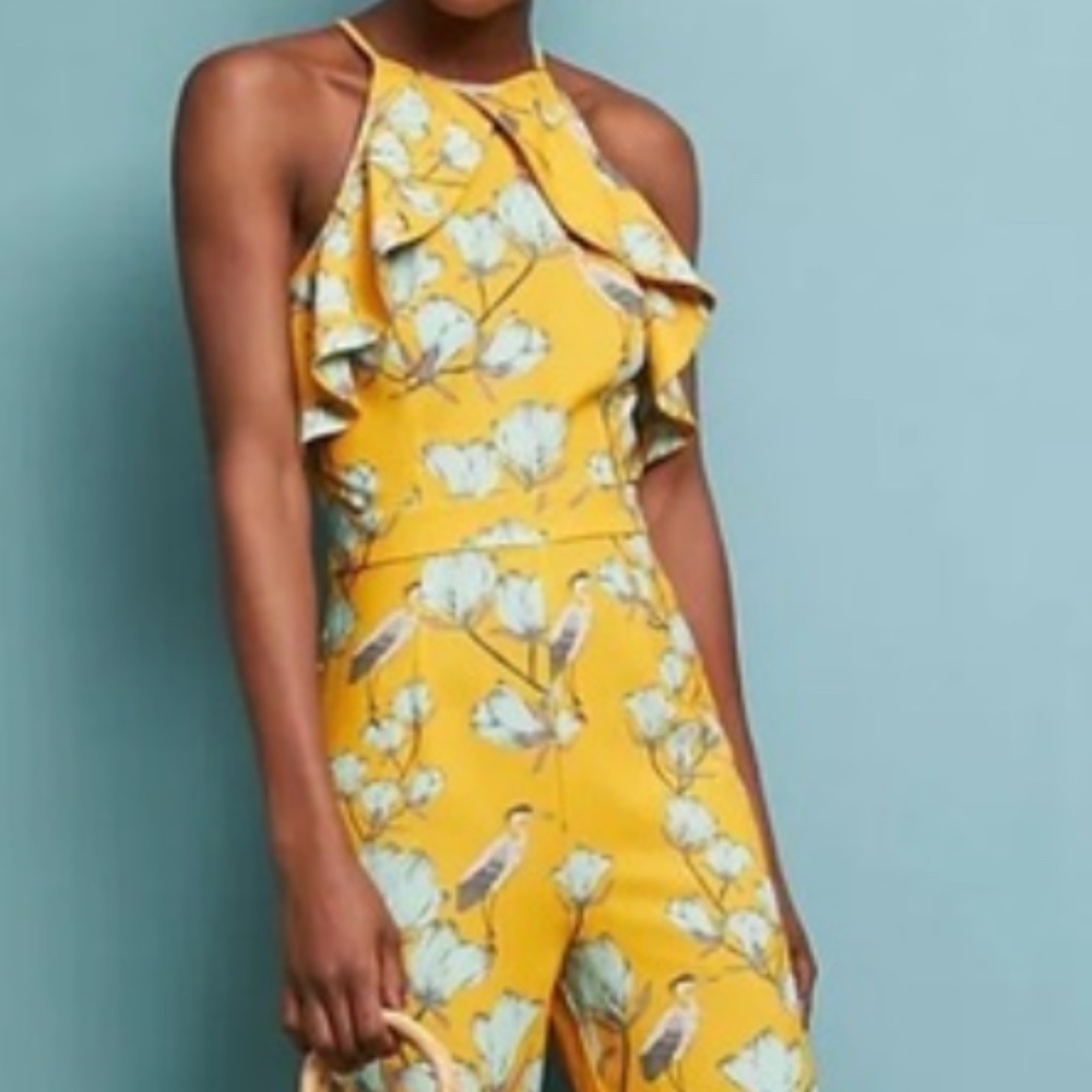 Anthro flower jumpsuit